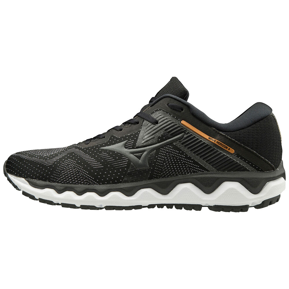Panske Bezecke Topanky Mizuno Wave Horizon 4 Čierne/Siva Vypredaj AJIW57238